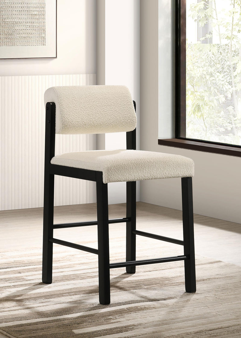 Kehoe Upholstered Counter Height Chair Cream and Black (Set of 2) - alternate view