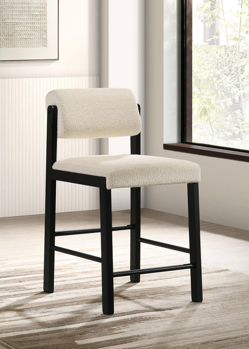 Kehoe Upholstered Counter Height Chair Cream and Black (Set of 2) - alternate view