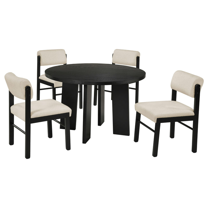 Strouse 5-piece Dining Set Cream and Black - alternate view