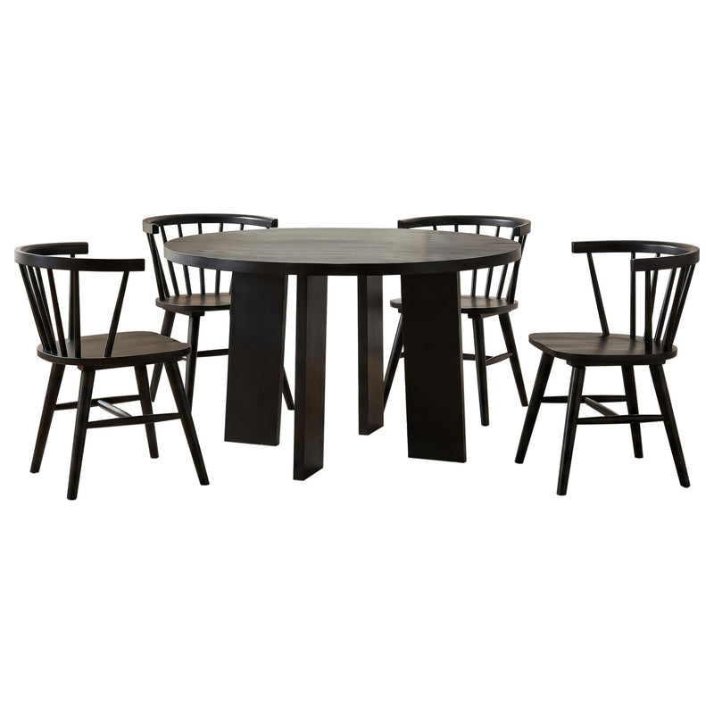 Strouse 5-piece Dining Set Black - alternate view