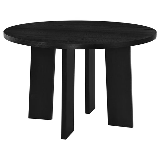 Strouse 47-inch Round Wood Dining Room Table Black - alternate view