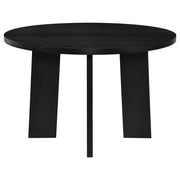 Strouse 47-inch Round Wood Dining Room Table Black - detail 3