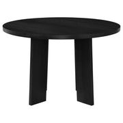 Strouse 47-inch Round Wood Dining Room Table Black - detail 4