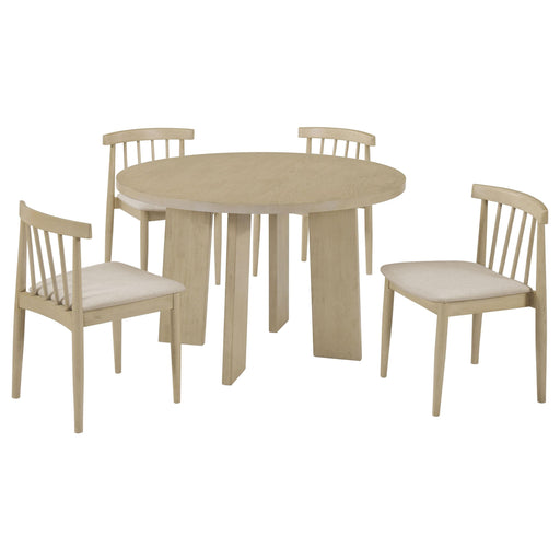 Strouse 5-piece Dining Set Wheat and Natural Oak - alternate view