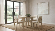 Strouse 5-piece Dining Set Cream and Natural Oak