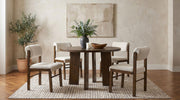 Strouse 5-piece Dining Set Cream and Walnut