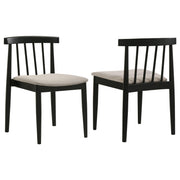 Cullen Dining Side Chair Upholstered Seat Black (Set of 2)