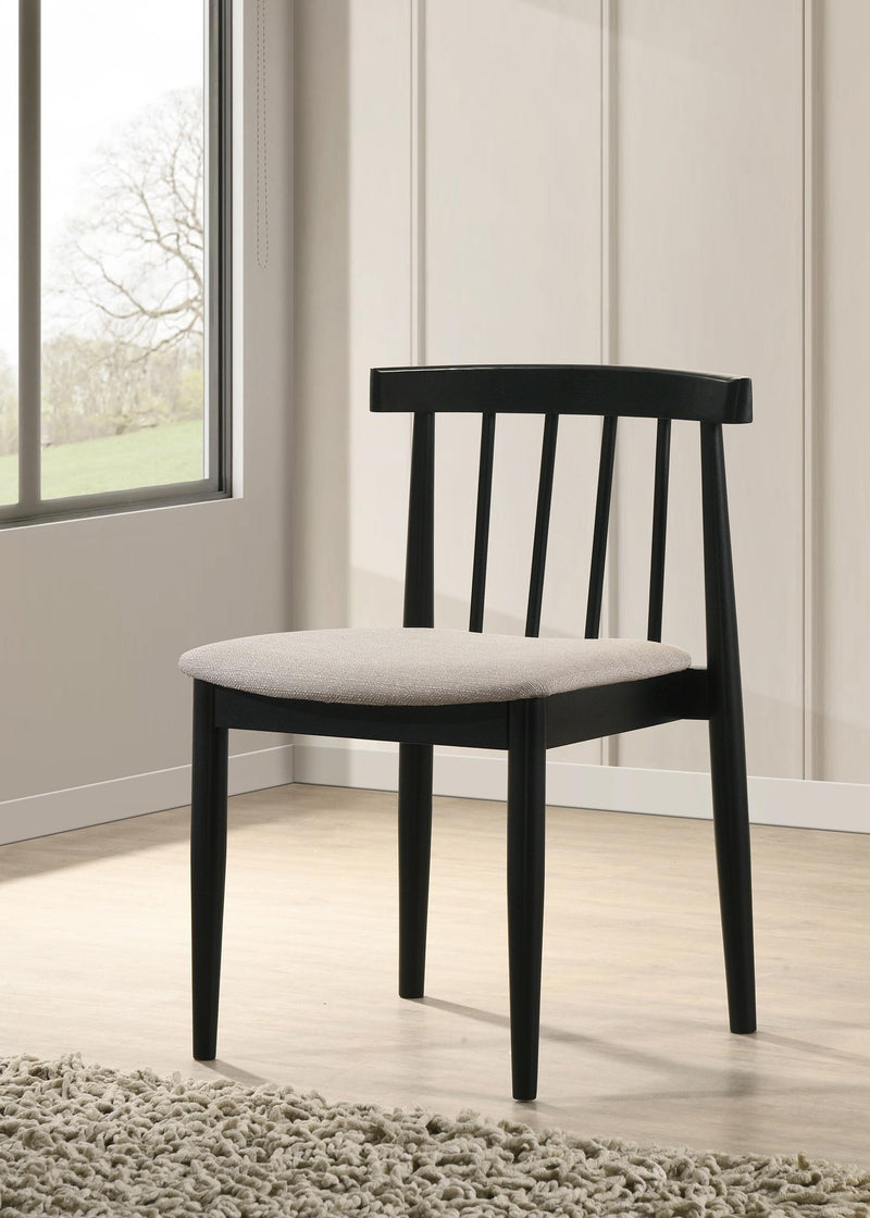 Cullen Dining Side Chair Upholstered Seat Black (Set of 2) - alternate view