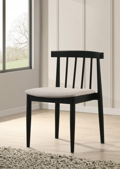 Cullen Dining Side Chair Upholstered Seat Black (Set of 2) - alternate view