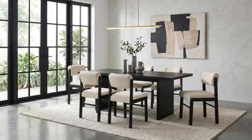 Decker 7-piece 82-inch Rectangular Dining Set Cream and Black