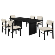 Decker 7-piece 82-inch Rectangular Dining Set Cream and Black - alternate view