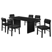 Decker 7-piece 82-inch Rectangular Dining Set Black - alternate view