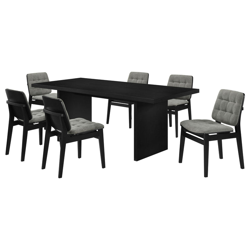 Decker 7-piece 82-inch Rectangular Dining Set Grey and Black - alternate view