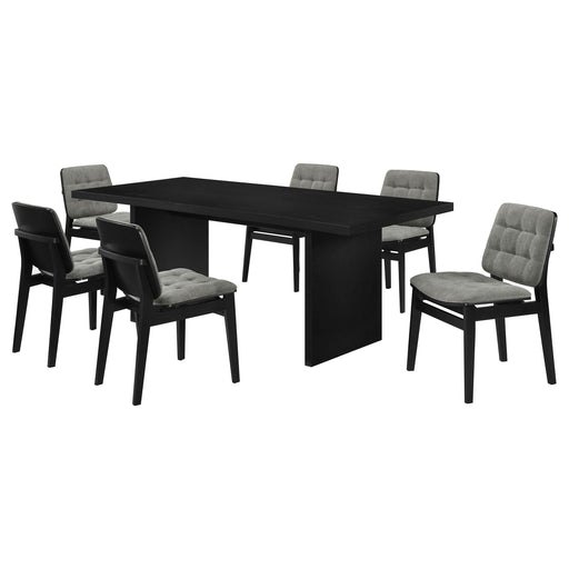 Decker 7-piece 82-inch Rectangular Dining Set Grey and Black - alternate view