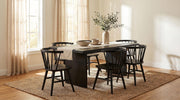 Decker 7-piece 82-inch Rectangular Dining Set Black