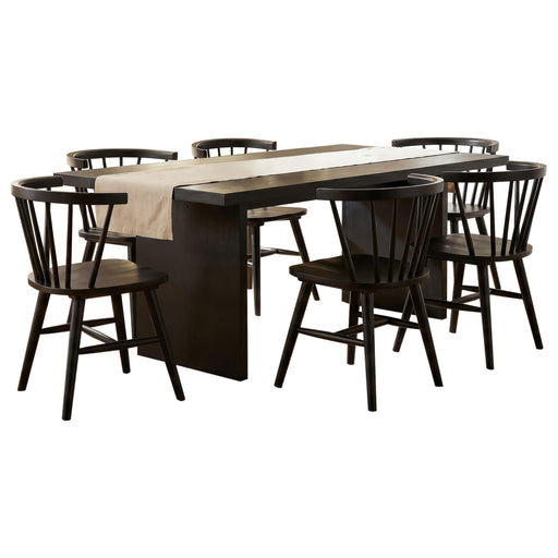 Decker 7-piece 82-inch Rectangular Dining Set Black - alternate view
