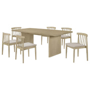 Decker 7-piece 82-inch Rectangular Dining Set Wheat and Natural Oak - alternate view