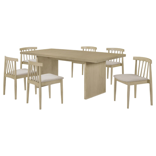 Decker 7-piece 82-inch Rectangular Dining Set Wheat and Natural Oak - alternate view