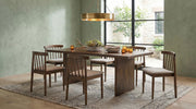 Decker 7-piece 82-inch Rectangular Dining Set Wheat and Walnut
