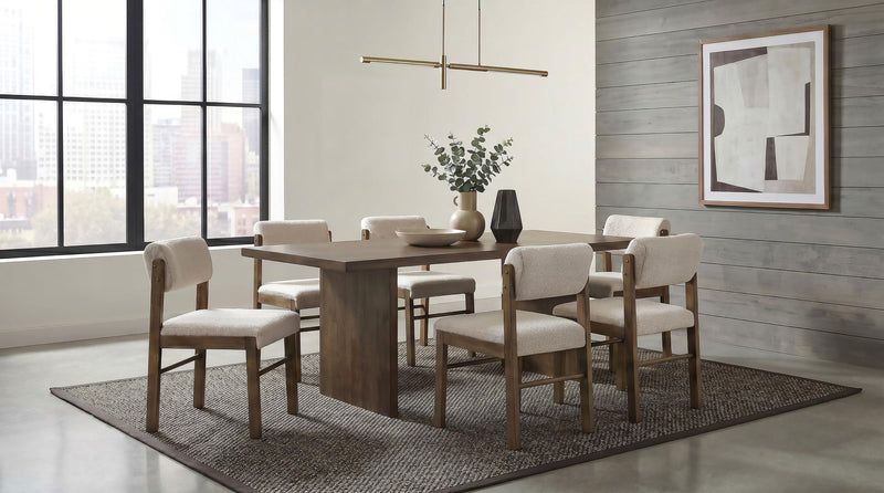 Decker 7-piece 82-inch Rectangular Dining Set Cream and Walnut
