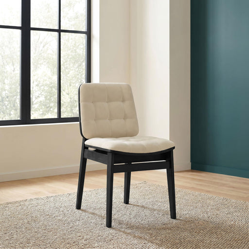 Redbridge Upholstered Side Chair Cream and Black (Set of 2) - alternate view