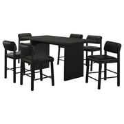 Decker 7-piece 70-inch Rectangular Counter Height Dining Set Black - alternate view