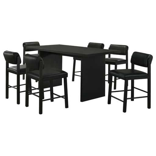 Decker 7-piece 70-inch Rectangular Counter Height Dining Set Black - alternate view