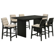 Decker 7-piece 70-inch Rectangular Counter Height Dining Set Cream and Black - alternate view