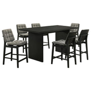 Decker 7-piece 70-inch Rectangular Counter Height Dining Set Grey and Black - alternate view