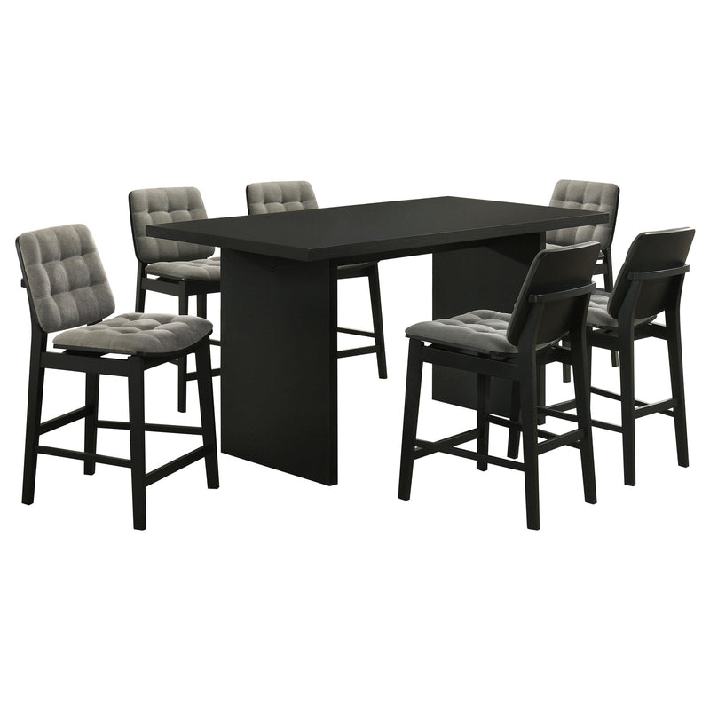 Decker 7-piece 70-inch Rectangular Counter Height Dining Set Grey and Black - alternate view