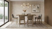 Decker 7-piece 70-inch Rectangular Counter Height Dining Set Grey and Natural Oak