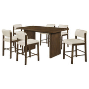 Decker 7-piece 70-inch Counter Height Dining Set Cream and Walnut - alternate view