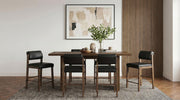 Decker 7-piece 70-inch Counter Height Dining Set Black and Walnut