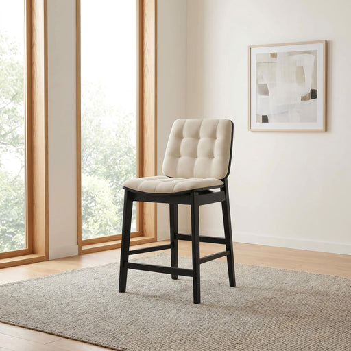 Redbridge Upholstered Counter Chair Cream and Black (Set of 2) - alternate view
