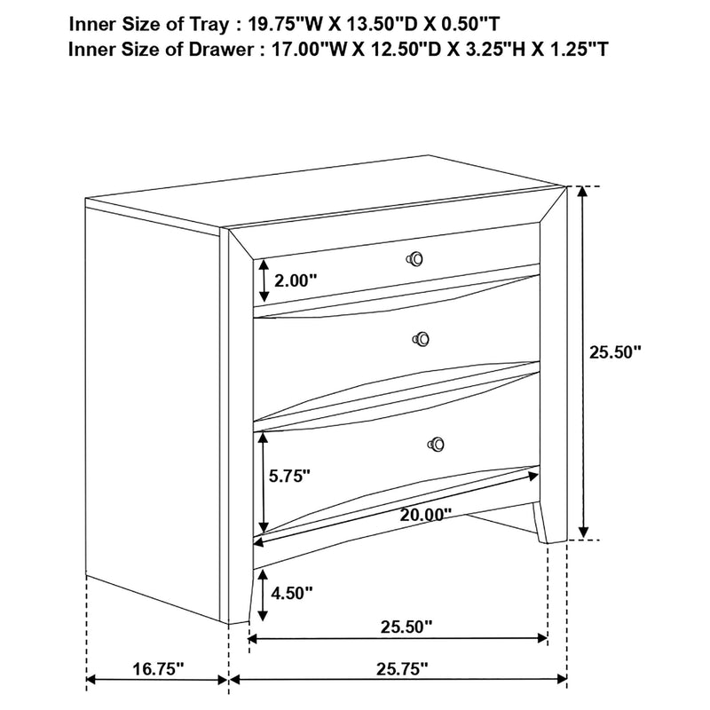 Briana 2-drawer Nightstand Black - detail 4