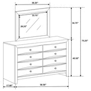 Briana 8-drawer Dresser with Mirror Black - detail 4