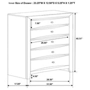 Briana 5-drawer Bedroom Chest Black - detail 4