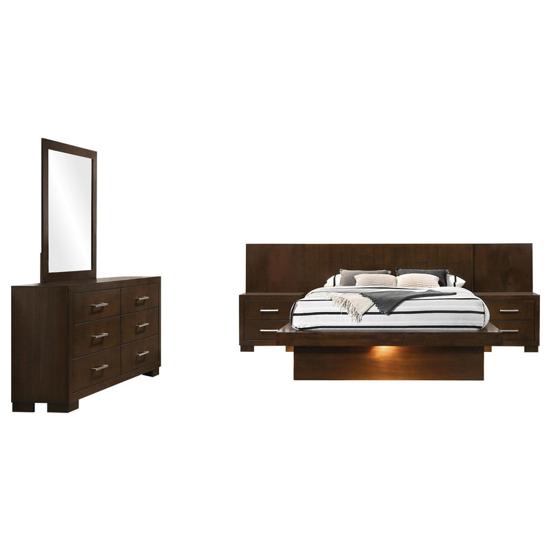 Jessica 5-piece Queen LED Bedroom Set Cappuccino - alternate view