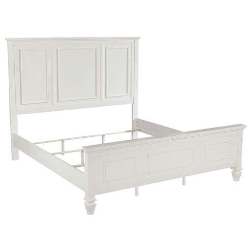 Sandy Beach 63-inch Eastern King Wood Panel Bed Cream White - alternate view