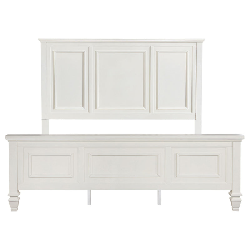 Sandy Beach 63-inch Eastern King Wood Panel Bed Cream White - detail 4