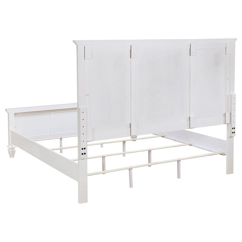 Sandy Beach 63-inch Eastern King Wood Panel Bed Cream White - detail 5