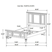 Sandy Beach 63-inch Eastern King Wood Panel Bed Cream White - detail 8