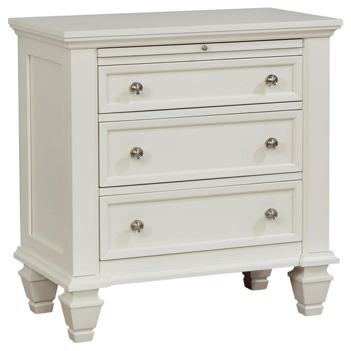 Sandy Beach 3-drawer Nightstand Cream White - alternate view
