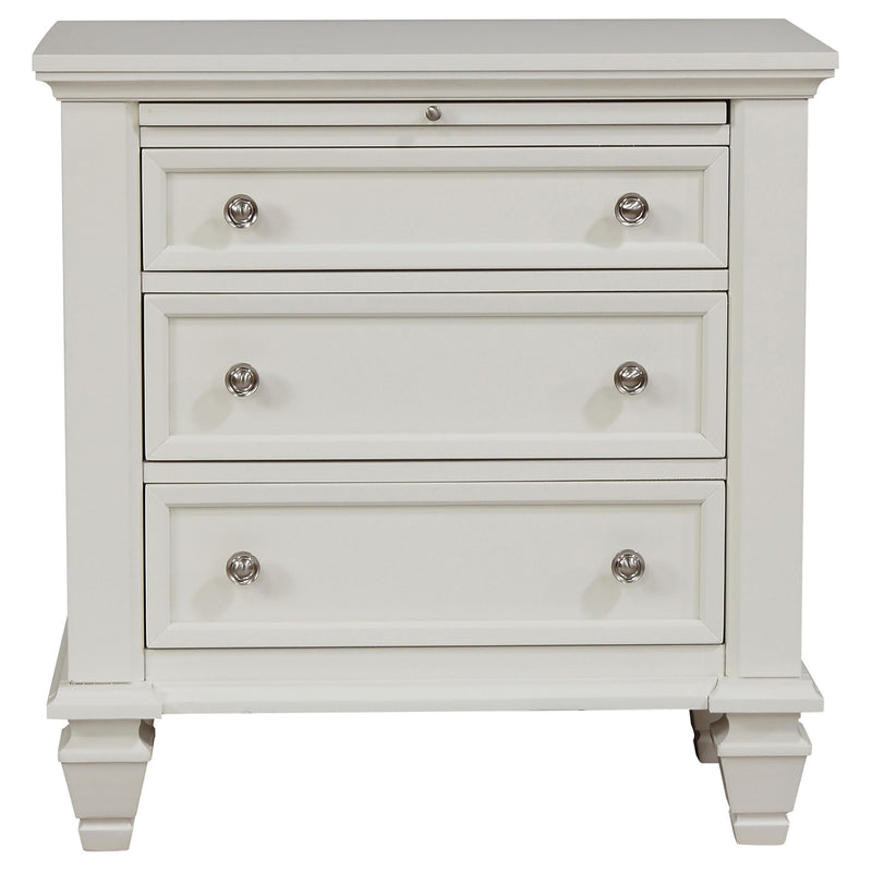 Sandy Beach 3-drawer Nightstand Cream White - detail 3