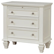 Sandy Beach 3-drawer Nightstand Cream White - detail 4