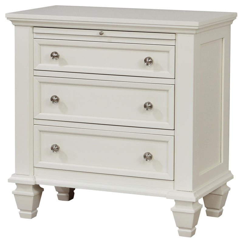 Sandy Beach 3-drawer Nightstand Cream White - detail 4