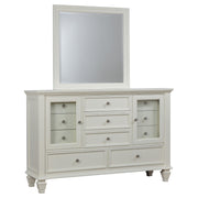 Sandy Beach 11-drawer Dresser with Mirror Cream White - alternate view