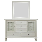 Sandy Beach 11-drawer Dresser with Mirror Cream White - detail 3