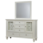 Sandy Beach 11-drawer Dresser with Mirror Cream White - detail 4