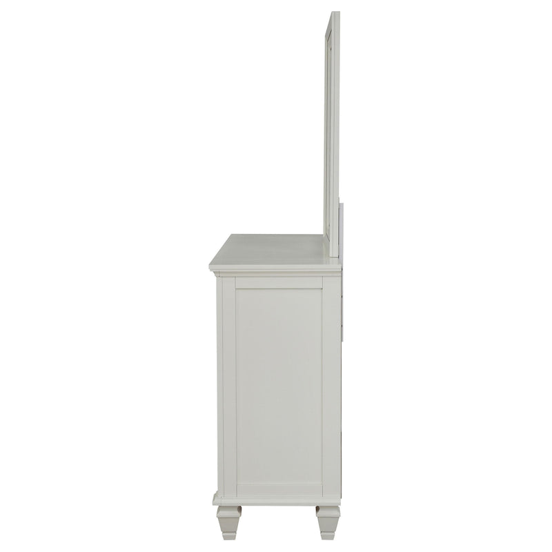 Sandy Beach 11-drawer Dresser with Mirror Cream White - detail 5